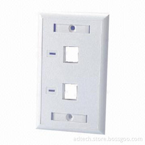 Faceplate, US Type, 2 Ports with Icon, ABS, 94v-0